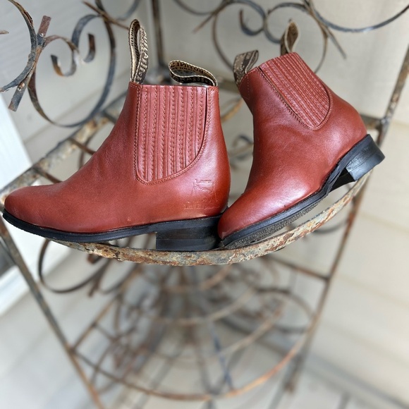 Botines Charro Leather Brown Ankle Boot - Picture 2 of 9